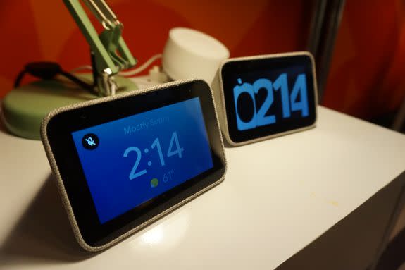Lenovo's Smart Alarm Clock has different clock faces to choose from.