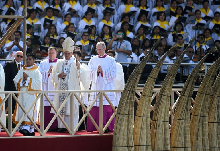 Pope Francis held a giant outdoor mass at a beach in Trujillo, on Peru's northern coast