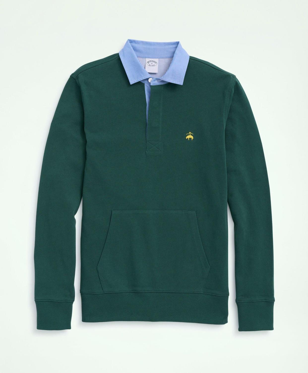 <p><a href="https://go.redirectingat.com?id=74968X1596630&url=https%3A%2F%2Fwww.brooksbrothers.com%2Fcotton-kangaroo-pocket-rugby%2FMP01520.html&sref=https%3A%2F%2F" rel="nofollow noopener" target="_blank" data-ylk="slk:Shop Now;elm:context_link;itc:0;sec:content-canvas" class="link rapid-noclick-resp">Shop Now</a></p><p>Cotton Kangaroo Pocket Rugby</p><p>Brooks Brothers</p><p>$70.00</p>