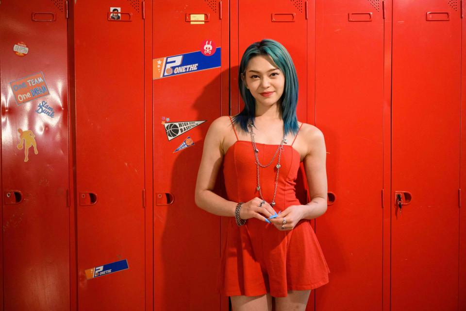 In this photo taken on June 21, 2022, Korean-American K-pop star AleXa, who recently won the American Song Contest, poses in a dance studio of South Korea's ZB Label in Seoul.