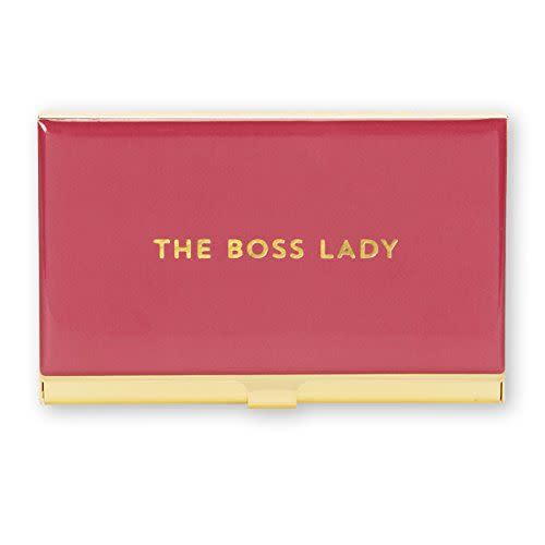 C.R. Gibson Red and Gold Boss Lady Business Card Holder