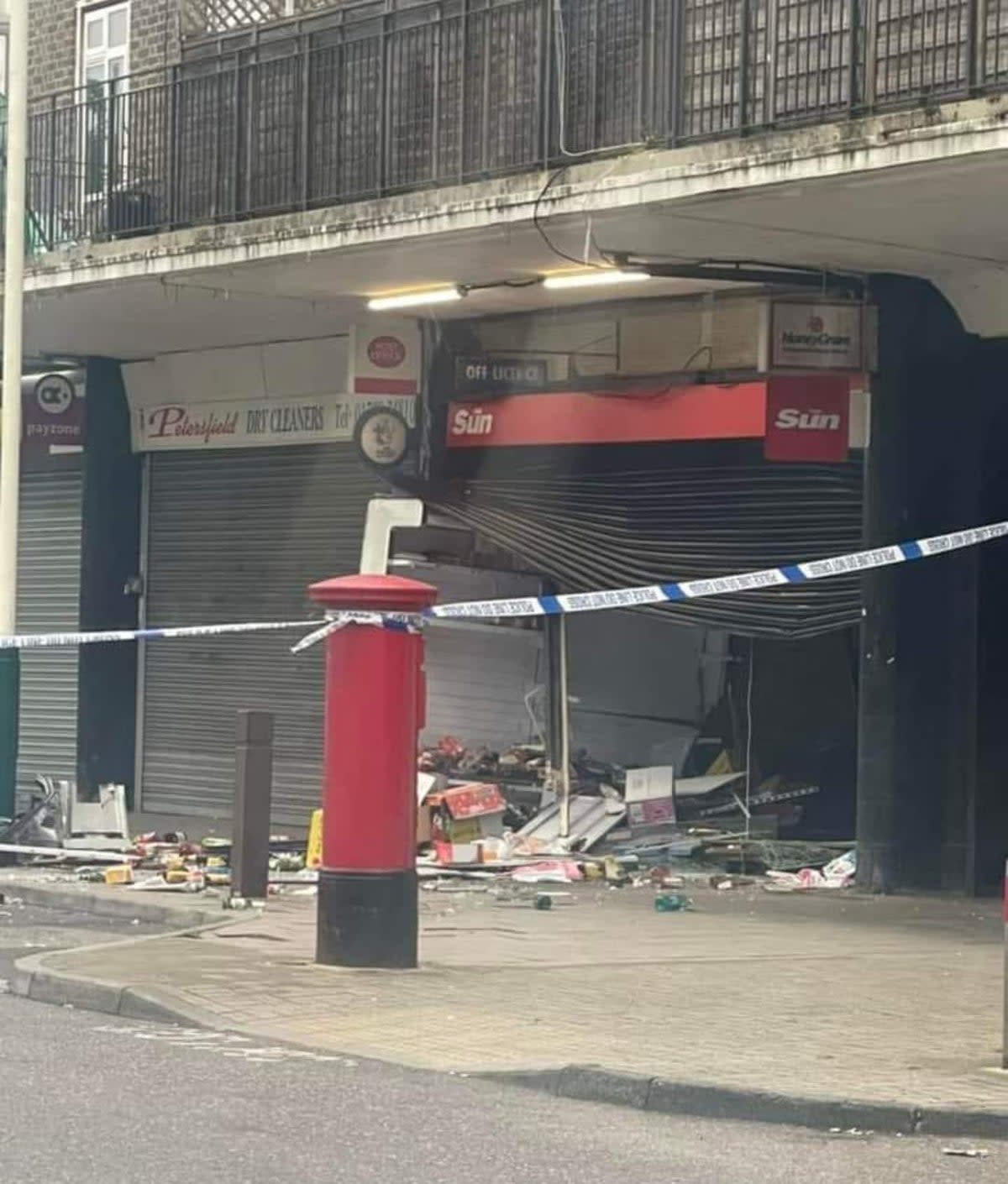 Footage of the scene shows the shop front was completely destroyed (Jason Barnes)