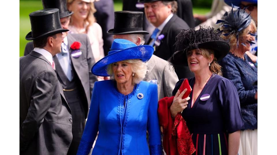 Queen Camilla and her daughter Laura Lopes twinned in blue 