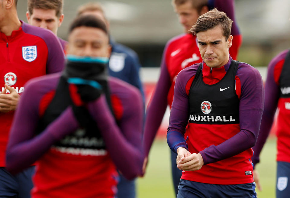 England’s Harry Winks during training