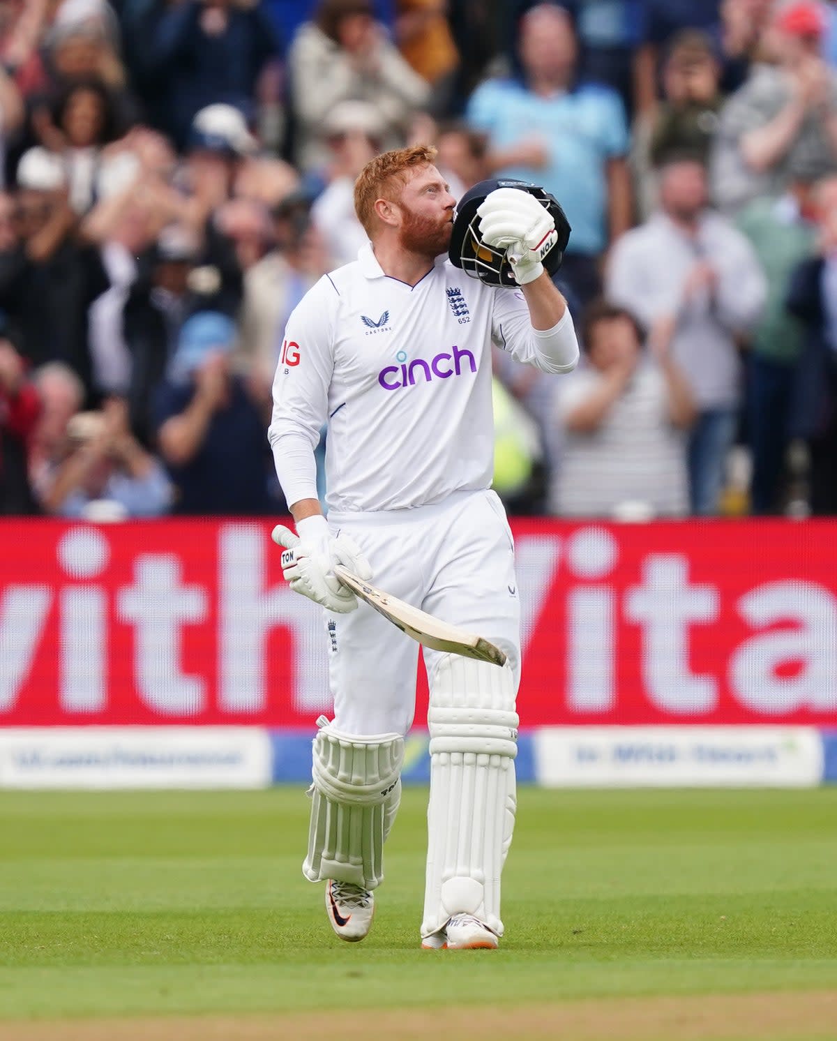 England’s Jonny Bairstow celebrates scoring a century (Mike Egerton/PA) (PA Wire)