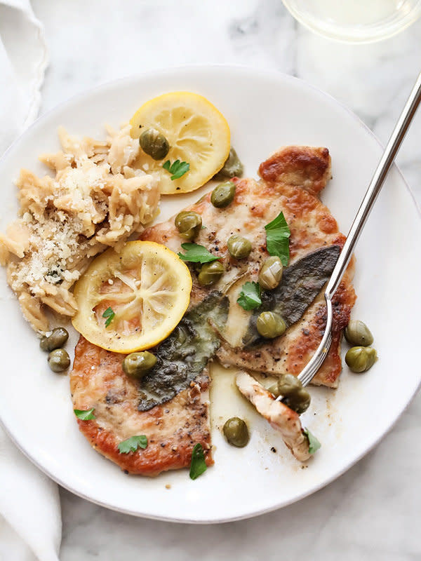 <strong>Get the <a href="http://www.foodiecrush.com/30-minute-pork-scallopini-with-lemons-and-capers/" target="_blank">30-Minute Pork Scallopini with Lemons and Capers recipe</a>&nbsp;from Foodie Crush</strong>