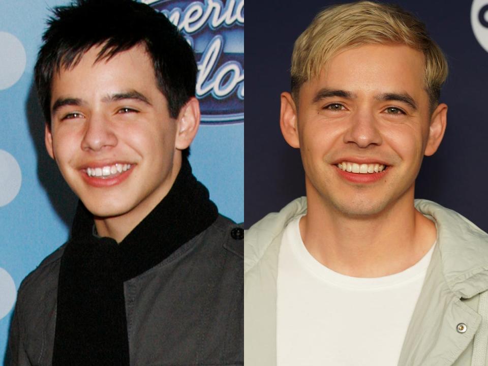 david archuleta on the american idol red carpet in 2008 and david archuleta on the american idol red carpet in 2022