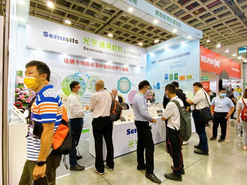 台灣綠氫搭配母公司光宇應材的技術能力，將半導體廢棄物轉換成有用的氫能。圖為光宇應材攤位。（翻攝自臉書）