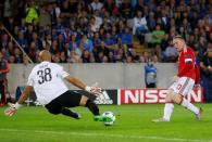 Football - Club Brugge v Manchester United - UEFA Champions League Qualifying Play-Off Second Leg - Jan Breydel Stadium, Bruges, Belgium - 26/8/15 Wayne Rooney scores the third goal for Manchester United and completes his hat trick Action Images via Reuters / Carl Recine Livepic