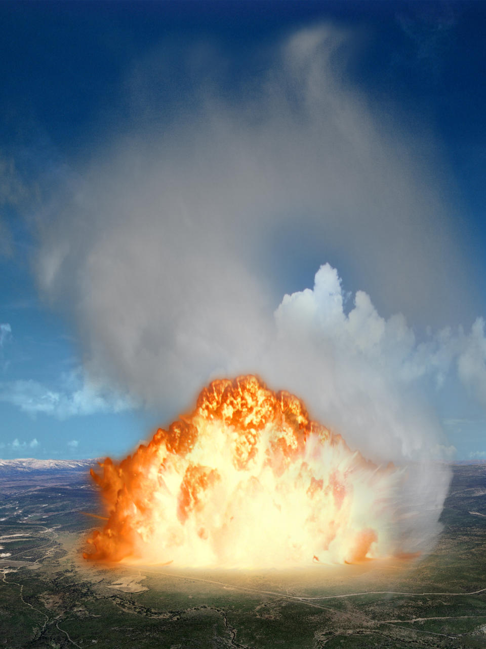 Laut Computergrafik: So könnte der Ausbruch des Supervulkans im Yellowstone Nationalpark aussehen (Symbolbild: Getty Images)