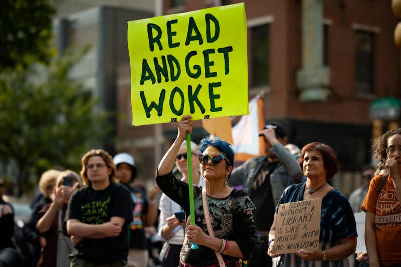 A protest against Moms for Liberty in Philadelphia