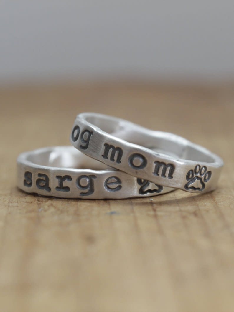 15) Personalized Paw Print Ring