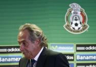 Mexican Football Federation (FMF) President Decio de Maria leaves after attending a news conference in Mexico City July 28, 2015. REUTERS/Henry Romero