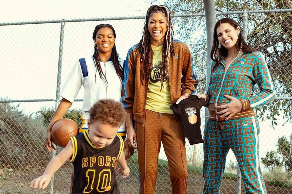 <p>April Johnston</p> Candace Parker and Anna Petrakova reveal baby no. 3 with their kids