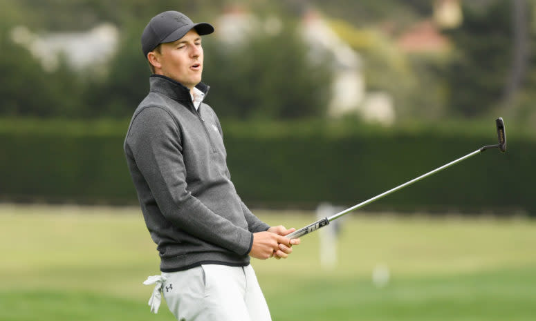 Jordan Spieth at Pebble Beach on Sunday.