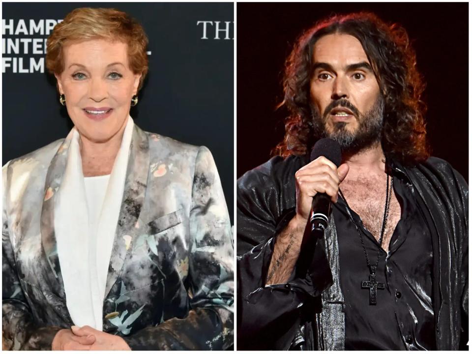 Julie Andrews and Russell Brand Minions