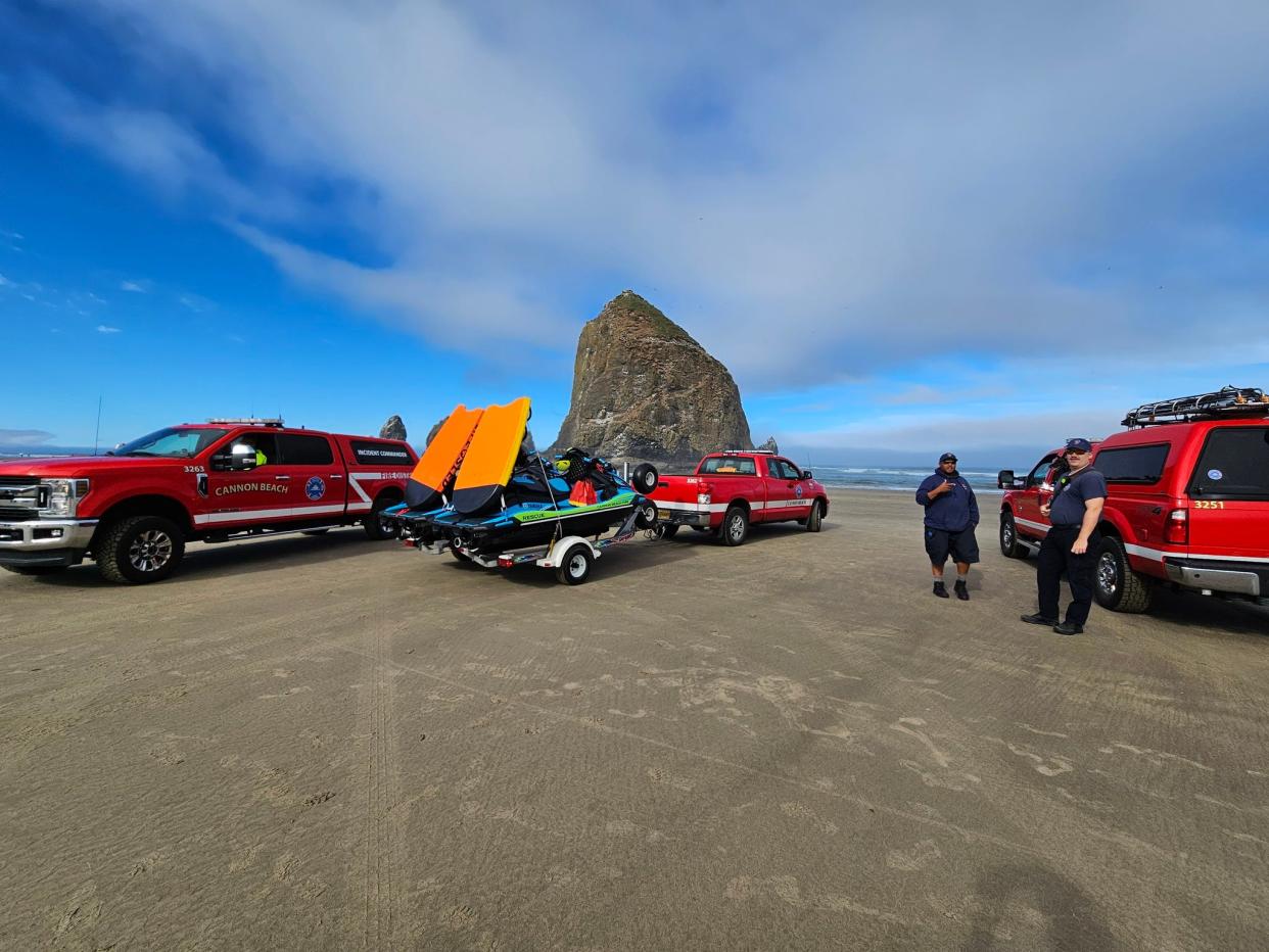 Officials closed off the area around Haystack Rock due to a cougar on the rock.