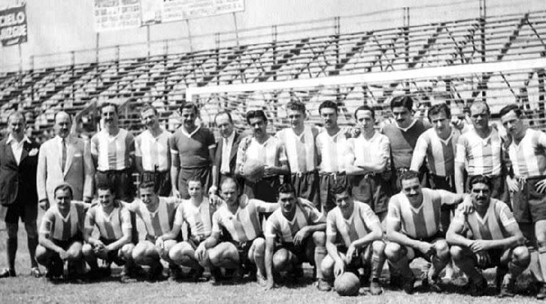 El plantel argentino campeón del Sudamericano de 1947