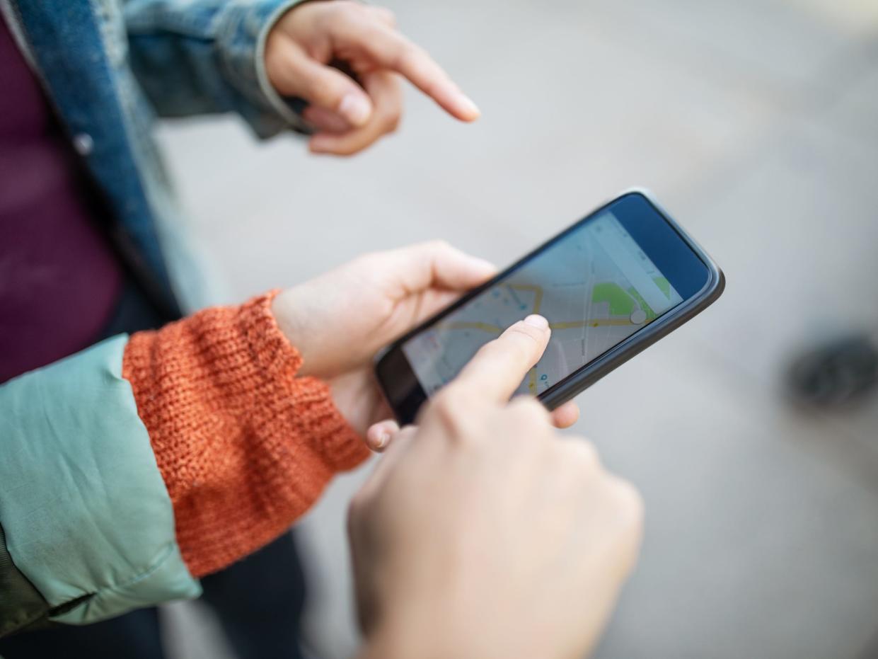 Woman holding phone