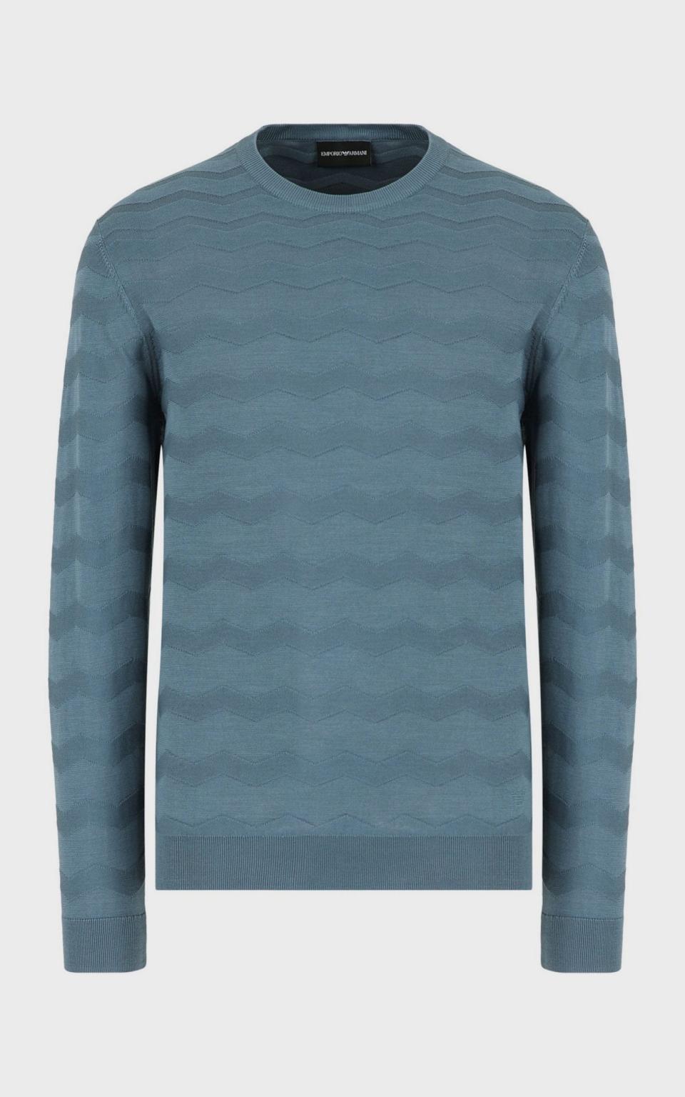 Silk-mix sweater with wave motif