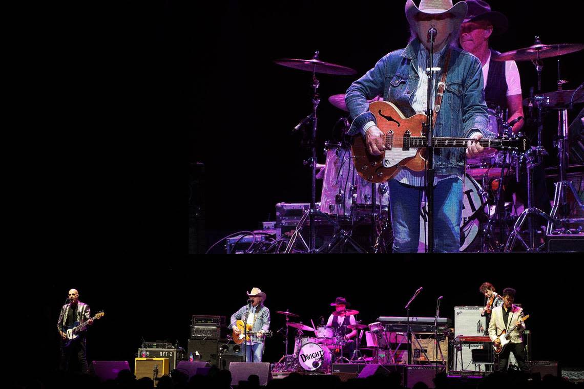 Dwight Yoakam performs during the Kentucky Rising benefit concert at Rupp Arena in Lexington, Ky., Tuesday, Oct. 11, 2022. (Photo by James Crisp)