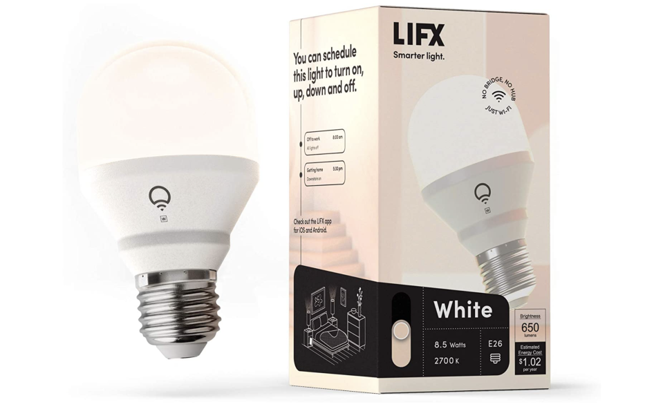 LIFX L3A19LW06E26CA - foco LED inteligente Wi-Fi A19. Foto: amazon.com.mx.