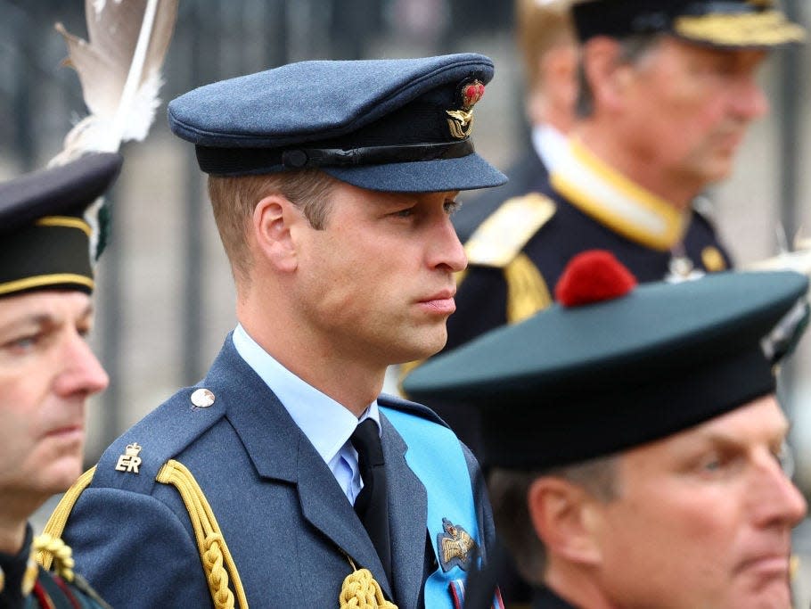 Prince William in military uniform at Queen Elizabeth's funeral