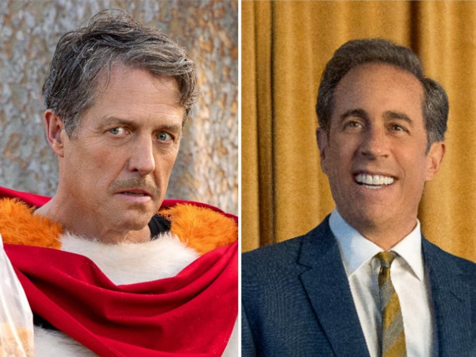 Hugh Grant (l.) und Jerry Seinfeld in der gemeinsamen Netflix-Komödie 