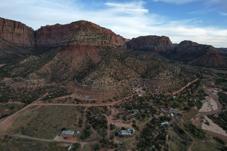 Hummingbird Church hosts an ayahuasca retreat in the small town of Hildale, Utah, just south of Zion National Park, on Sunday, Oct. 16, 2022. The town was previously known as the stronghold for the Fundamentalist Church of Jesus Christ of Latter Day Saints, a polygamist offshoot of the Mormon church. (AP Photo/Jessie Wardarski)