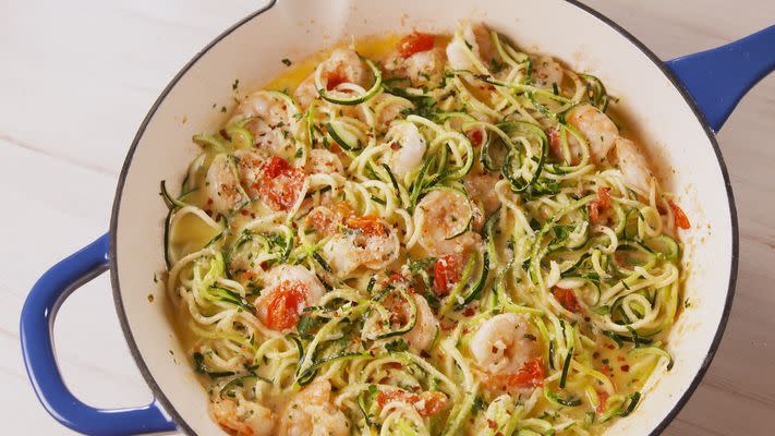 best healthy dinner recipes garlicky shrimp zucchini pasta
