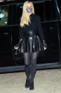 <p>Paris Hilton dresses in all black as she steps out on a date night with fiancé Carter Reum in Malibu on Tuesday.</p>