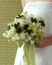 <div class="caption-credit"> Photo by: Charles Schiller</div><b>Lucky Bouquet</b> <br> <br> The leaves of a four-leaf clover are said to stand for hope, faith, love, and luck -- a fitting sentiment for a wedding.