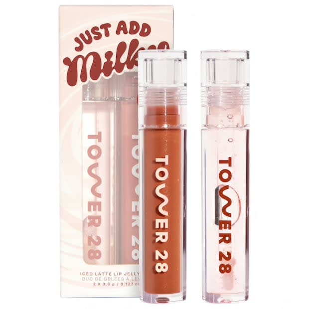 <p>Tower 28 ShineOn Iced Latte Lip Jelly Duo, $22, <a href="https://shop-links.co/1757159786104879708" rel="nofollow noopener" target="_blank" data-ylk="slk:available here;elm:context_link;itc:0;sec:content-canvas" class="link ">available here</a>.</p>