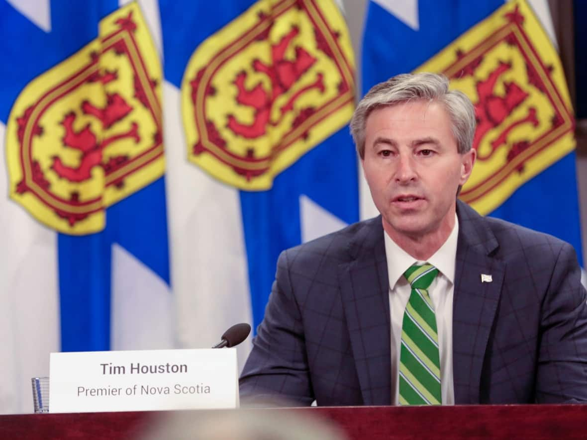 Premier Tim Houston speaks during a COVID-19 briefing on Nov. 24. (Communications Nova Scotia - image credit)