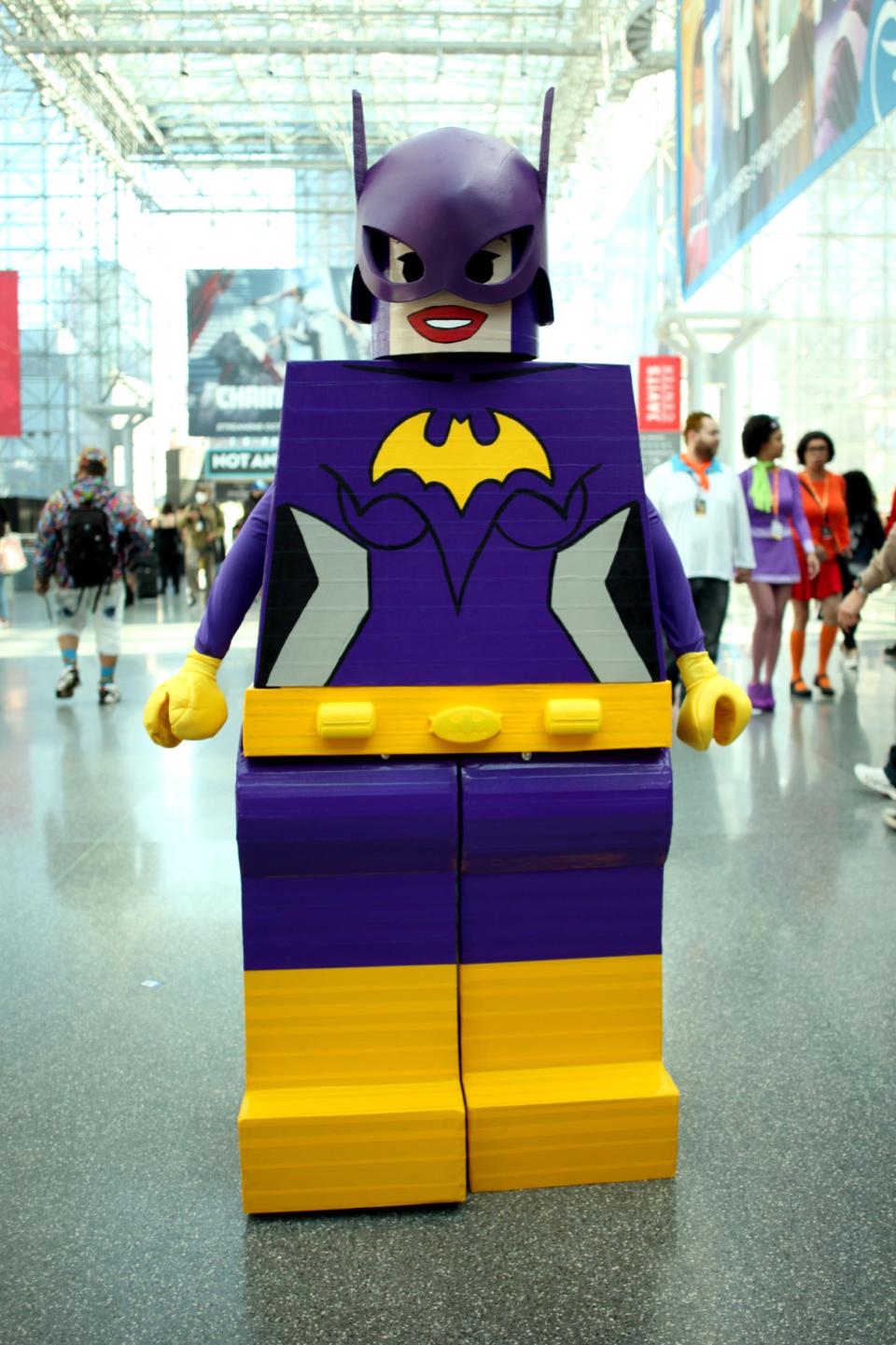 A cosplayer dressed as Lego Batgirl at New York Comic Con 2022.