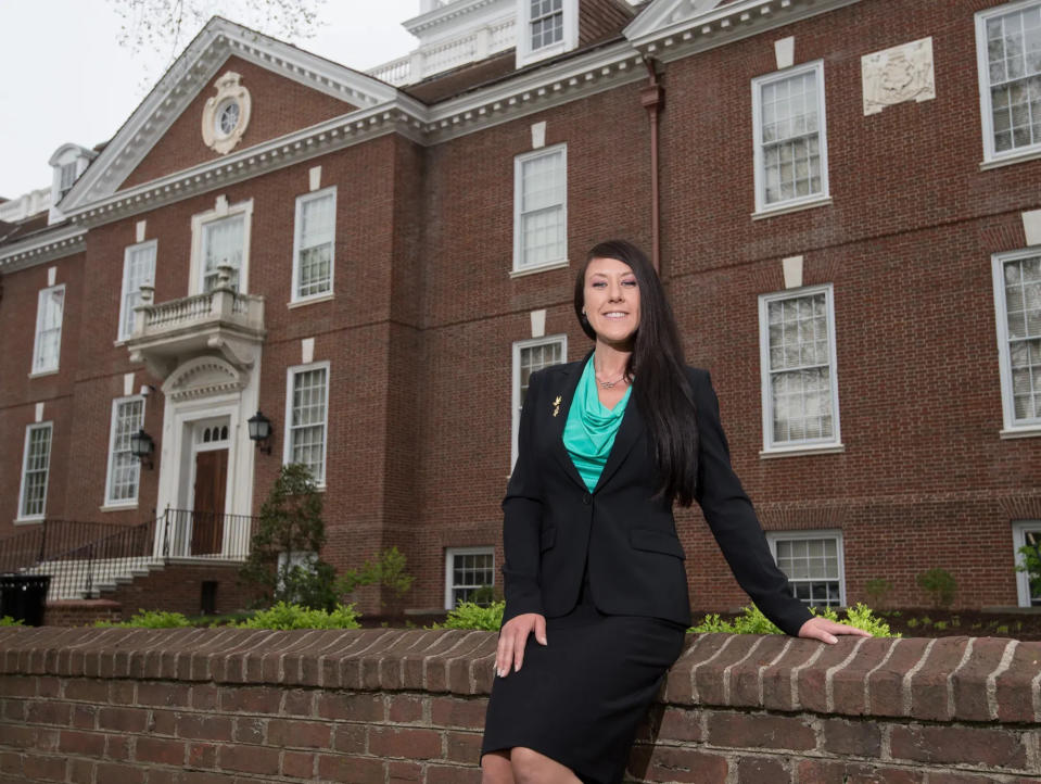 Zoë Patchell, president of Delaware Cannabis Advocacy Network, outside of Legislative Hall in Dover. Delaware CAN has been on the frontlines to legalize recreational use of cannabis in Delaware since the non-profit was founded in 2013.