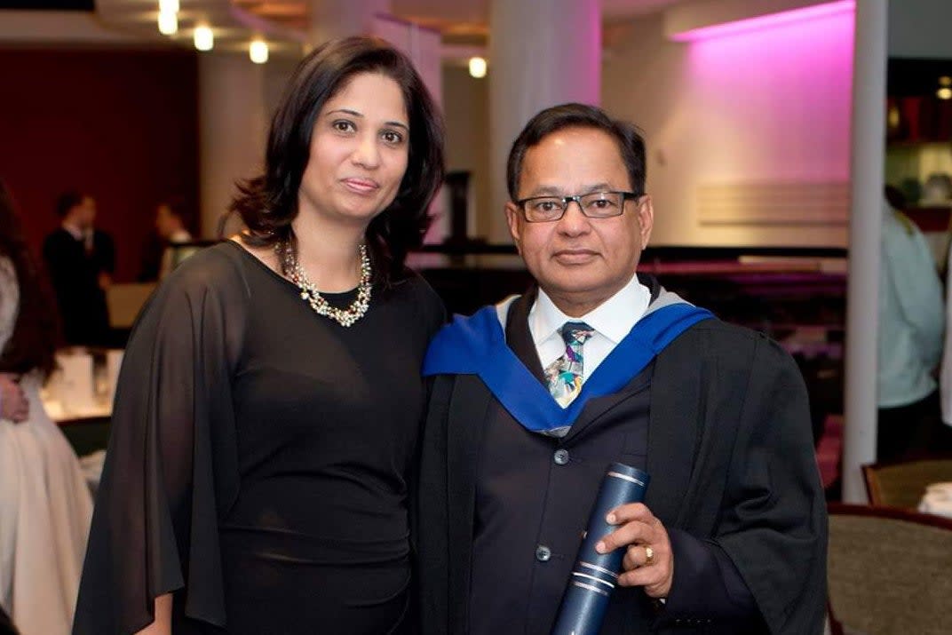 Barrister Ricky Singh, 71, with his wife Sophia: Handout