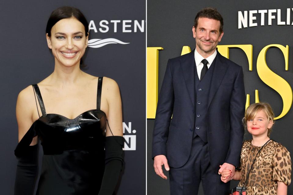 <p>Isa Foltin/Getty, Axelle/Bauer-Griffin/FilmMagic</p> Irina Shayk (L) and Bradley Cooper with daughter Lea (R)