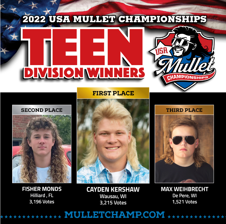 2022 teen division winners of the USA Mullet Championships.