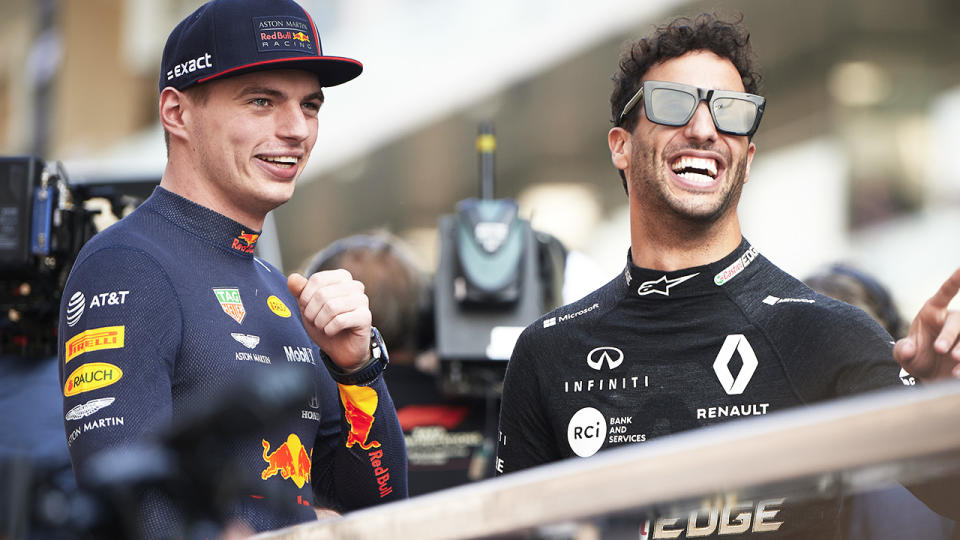 Max Verstappen and Daniel Ricciardo, pictured here at the Abu Dhabi Grand Prix in 2019.