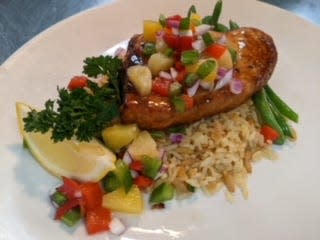 Grilled Swordfish with pineapple salsa is on the specials menu at Casino Cafe & Grill.