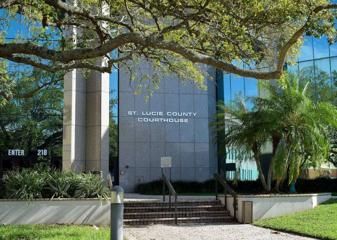 The St. Lucie County courthouse, where Jessie Shroyer, Kathleene Heminger and Geri Shroyer were turned away from a hearing in which a judge agreed to foreclose on a home that belonged to their father. The home’s ownership remains in limbo after their father’s death and the City of Fort Pierce foreclosed on it over unpaid code enforcement fines.