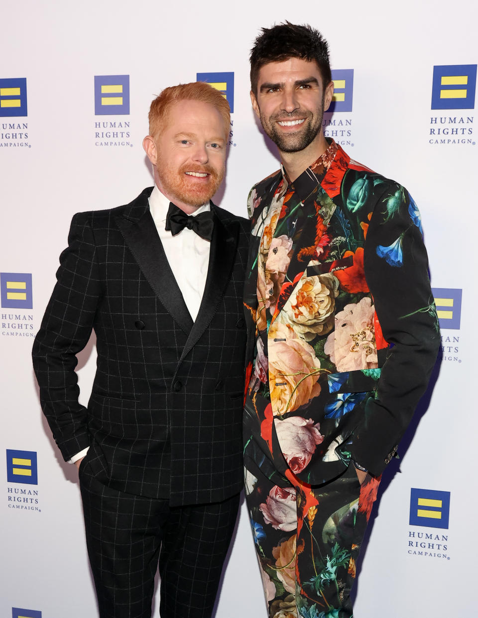 Jesse Tyler Ferguson and Justin Mikita at the Human Rights Campaign’s 2024 Los Angeles Dinner held at the Fairmont Century Plaza on March 23, 2024 in Los Angeles, California.