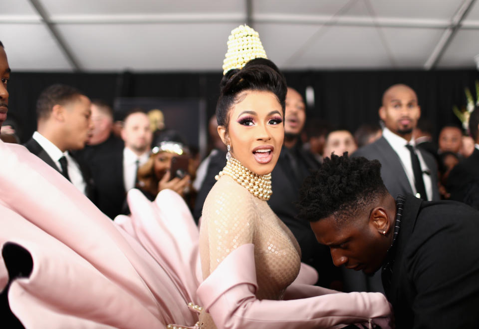 Cardi B. on the Grammys red carpet. <i>(Getty Images)</i>