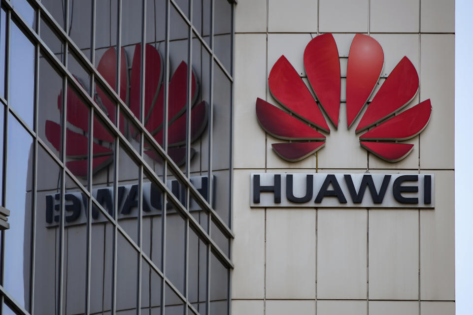 Bucharest, Romania - August 16, 2021: A logo of Huawei, Chinese telecommunications equipment company, is displayed on the top of a building, in Bucharest, Romania.