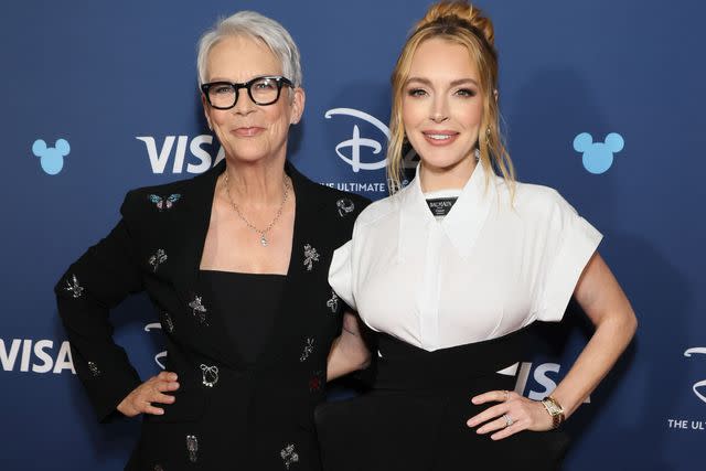 <p>Rodin Eckenroth/Getty</p> Jamie Lee Curtis and Lindsay Lohan