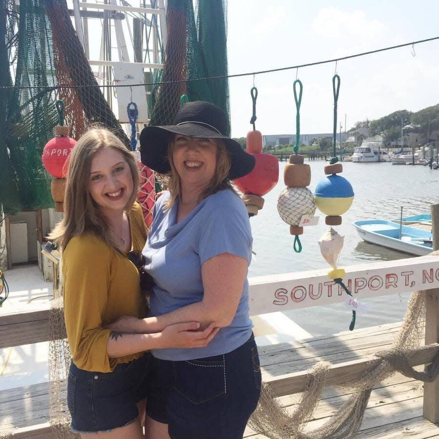 Rachel Knowles, left, poses with her mother, MaryAnn Breault.