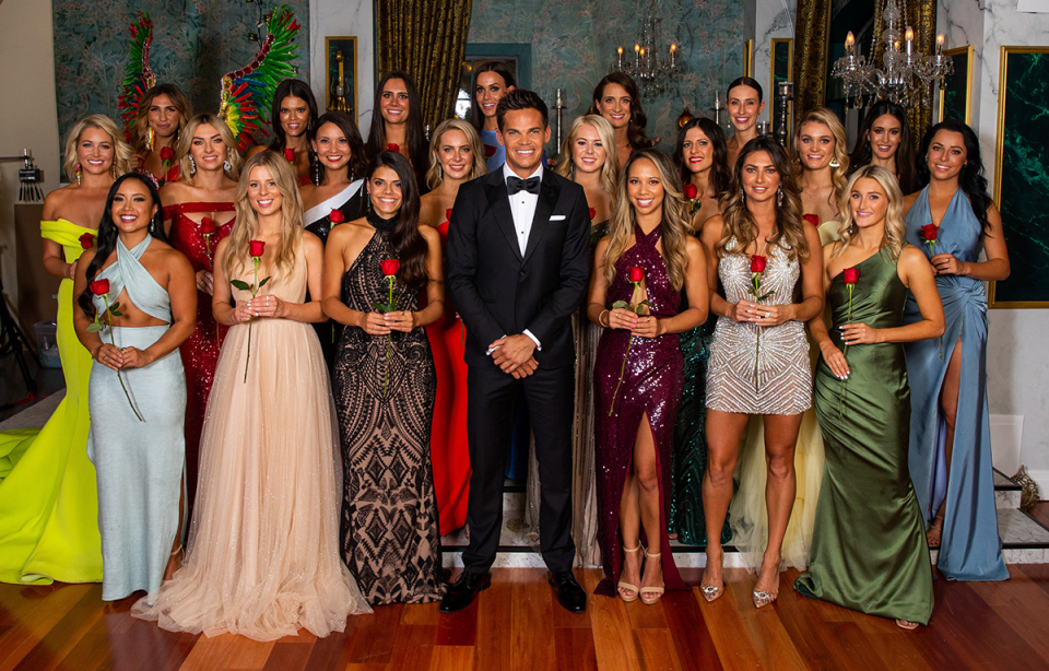 Bachelor Jimmy Nicholson with the season nine cast.