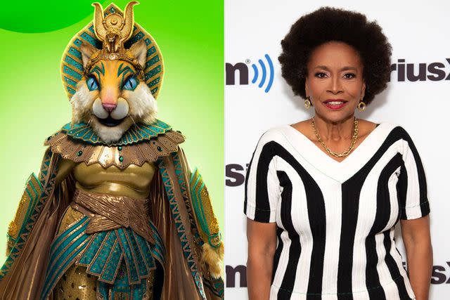 <p>Michael Becker / FOX; Santiago Felipe/Getty</p> Cleocatra on The Masked Singer and Jenifer Lewis