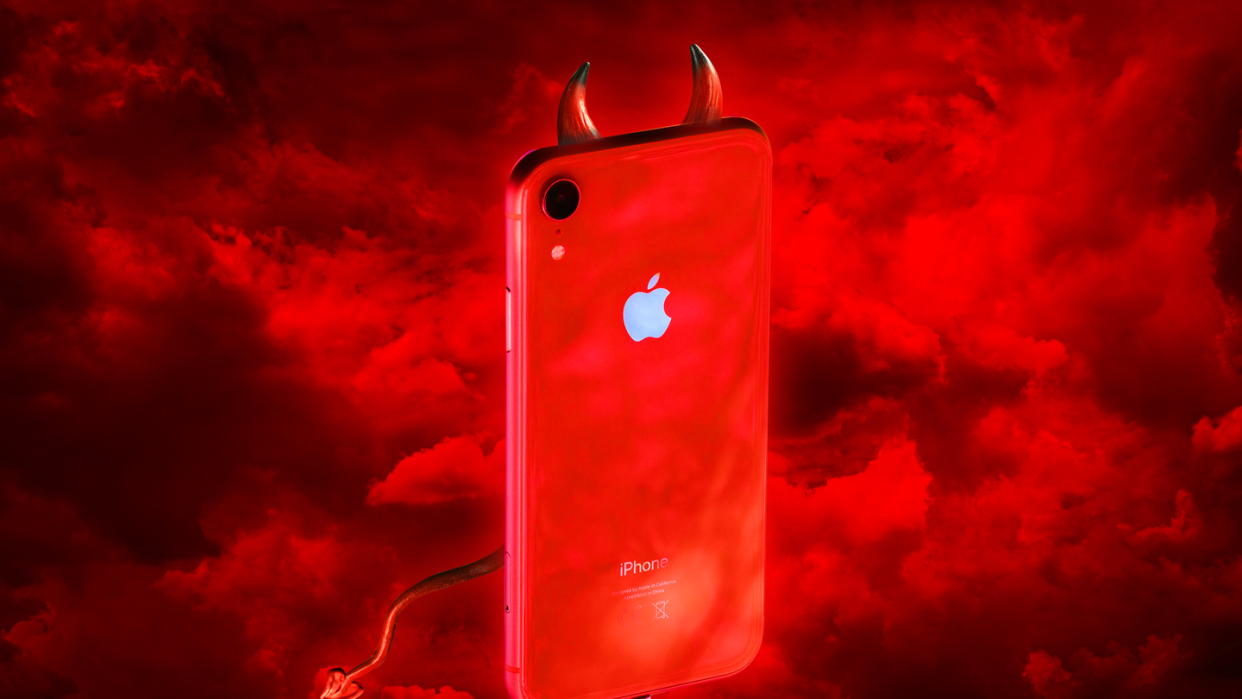 a red cell phone